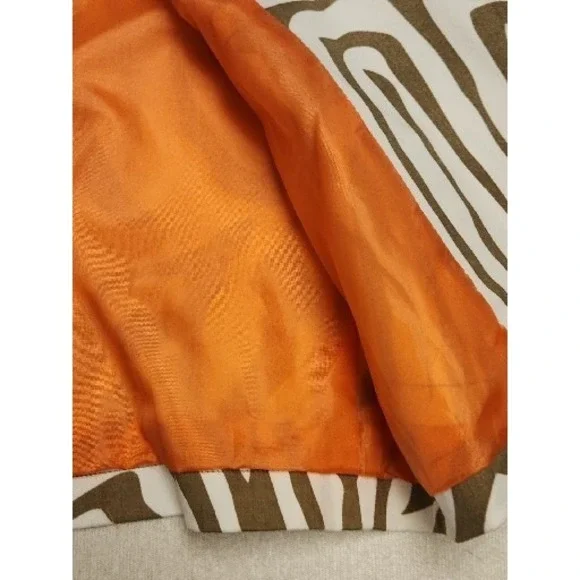 Patrick Christopher Blazer Animal Print Pockets  Orange Lining Size M - Picture 5 of 9